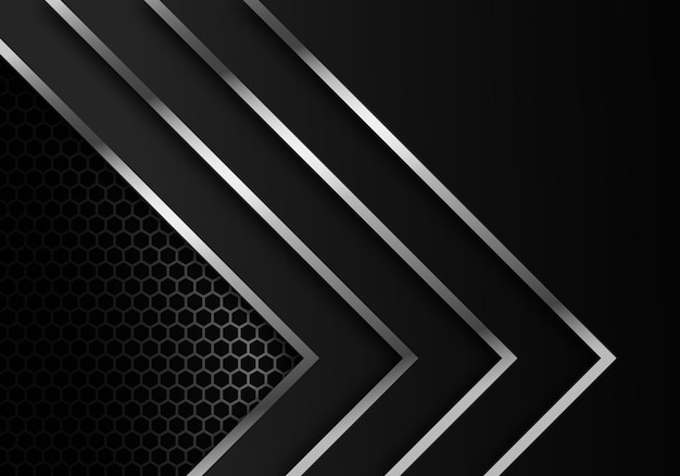 Abstract Dark Carbon Fiber and Metal Lines on Metallic Hexagon Modern Technology Design Background