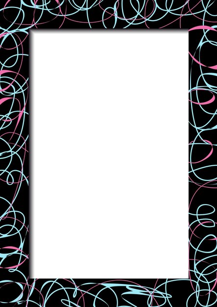 Abstract dark frame with scribbles
