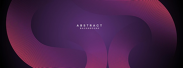 Abstract Dark Purple and Pink Waving circles lines Technology Background gradient with glowing lines shiny geometric shape and diagonal for brochure cover poster banner website header