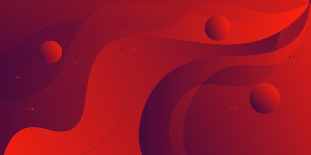 Abstract dark red wave 3D background Minimal fluid background with circle pattern Vector Eps10