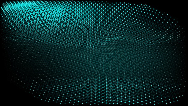 Abstract Dark Techno Low Poly Space Dots And Lines