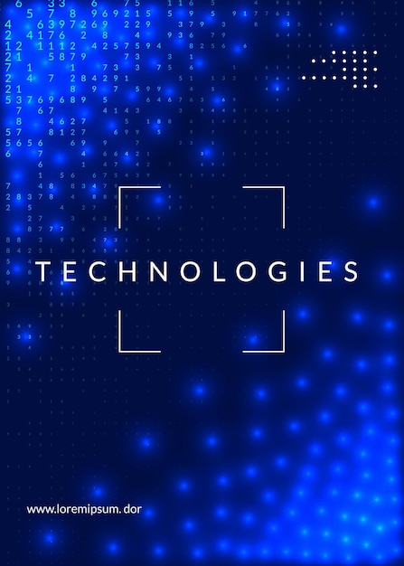Abstract digital background. Artificial intelligence, deep learning and big data concept. Quantum technology. Tech visual for interface template. Neural abstract digital background.