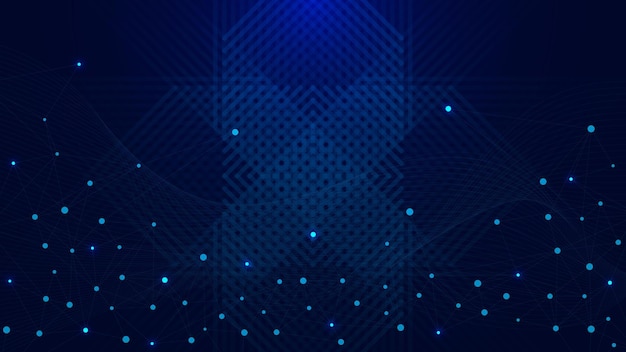 Abstract digital big data technology with connecting dots and lines for network connection concept