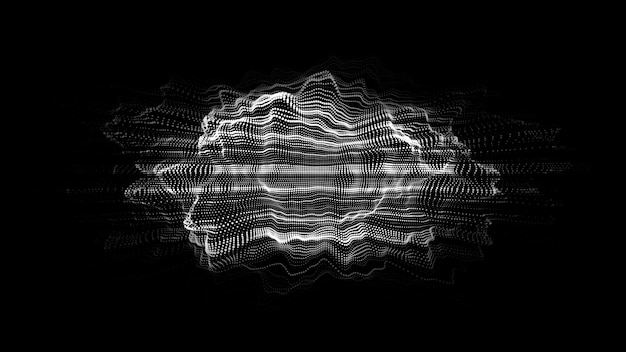 abstract digital circle wave on black background big data visualization analytics representation vector sphere with explosion of bright particles