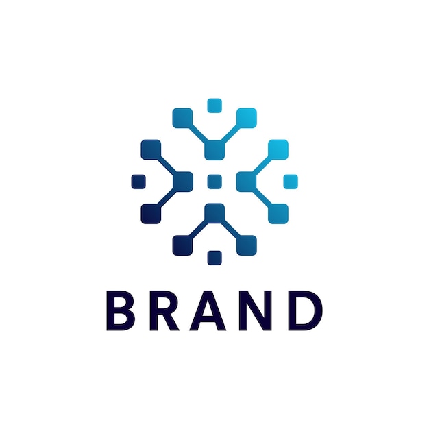 abstract digital connection logo design vector illustration