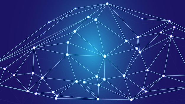 abstract digital network of interconnected nodes and lines