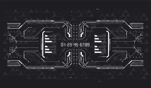 Abstract digital technology Futuristic HUD FUI Virtual Interface Infographic Elements Futuristic Template Banner Scifi and HUD box elements