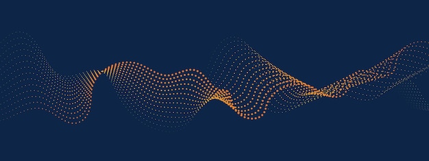 Abstract digital wave of particles flow