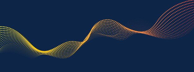 Abstract digital wave of particles flow