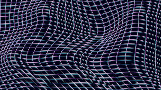Abstract distorted wireframe wave Vector curve surface background Technology grid pattern Blue mesh