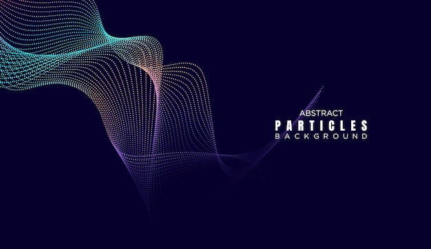Abstract Dot Flowing Line Waves Smooth Curves Background Particle Geometric Technology Line Wave Halftone Dotted Background Concept For Science Music Cover Website Header Presentation Banner