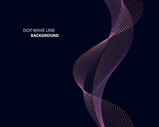 Abstract dot wave line background.