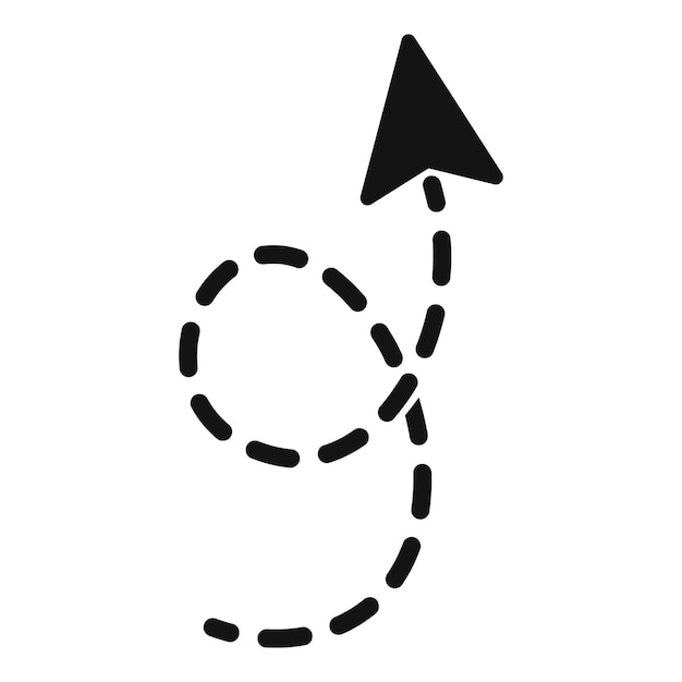 Abstract dotted path leading to arrow concept