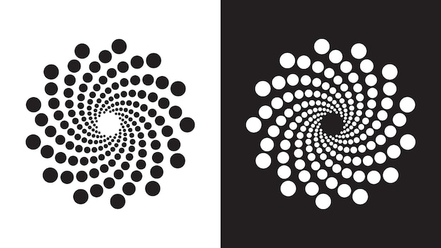 Abstract dotted spiral geometric shapes collection