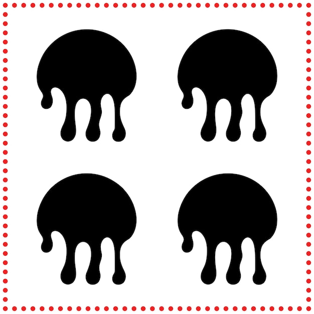 Abstract Dripping Circle Silhouettes Perfect for Creative Graphic Designs and Projects