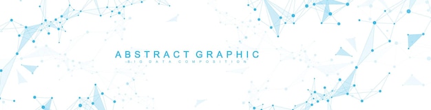 Abstract dynamic motion lines and dots connection background with plexus effect