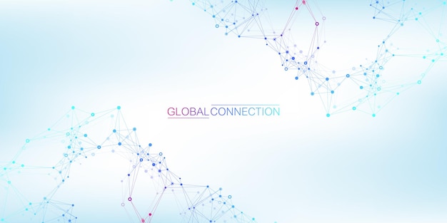 Abstract dynamic motion lines and dots connection background with plexus effect