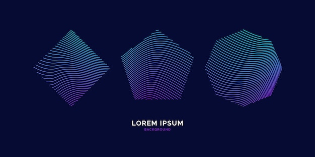 Abstract elements with dynamic lines Vector illustration