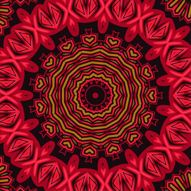 Abstract festive colorful mandala ethnic tribal pattern