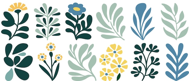 Abstract floral and botanical design elements