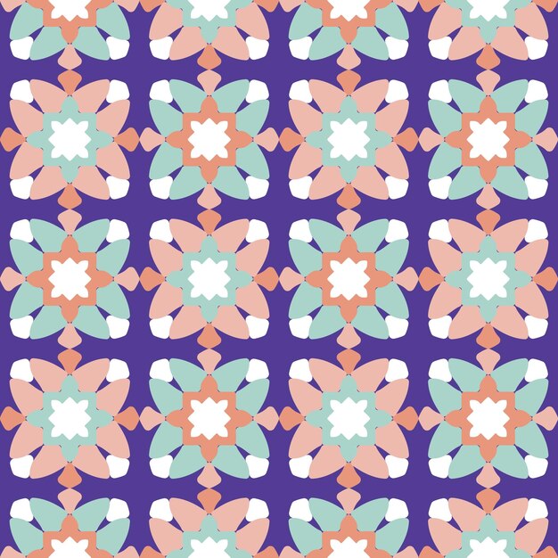 abstract floral geometric ethnic shapes seamless vector pattern quilt style lines trendy fashion