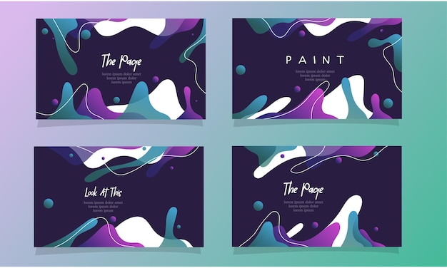 abstract fluid gradient color background bundle set vector design for landing page web background