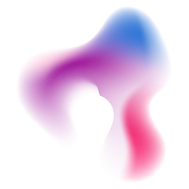 Abstract fluid gradient in purple pink and blue colors on a white background