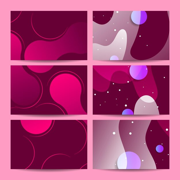 Abstract Fluid Shapes in Pink and Purple Tones