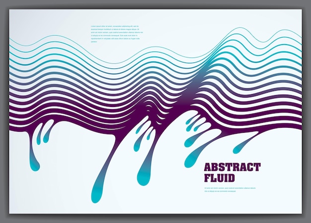 abstract fluid vector background with colorful liquid drops wave. 3d colorful gradient motion art. lined texture, dynamic surface, curve lines, flow shape.