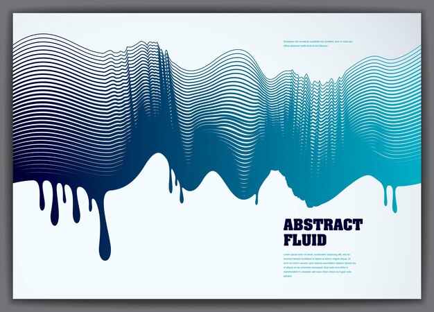 Abstract fluid vector background with colorful liquid drops wave. 3d colorful gradient motion art. Lined texture, dynamic surface, curve lines, flow shape.