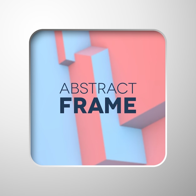 abstract frame with rose quartz and serenity cubes