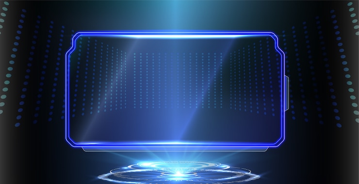 Vector abstract futuristic background of blue glowing technology