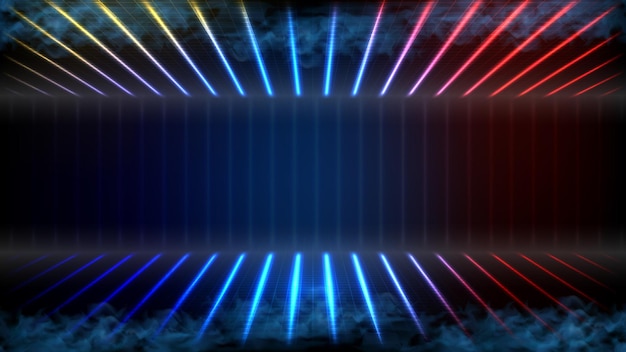abstract futuristic background of empty stage.