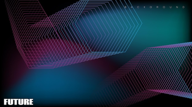 Abstract futuristic background with gradient hexagonal shapesvector illustration