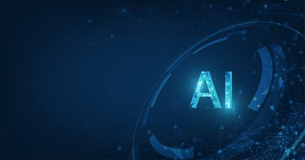 Abstract futuristic digital and technology blue background