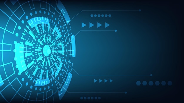 Abstract futuristic innovation technology background concept virtual blue light hi tech circle