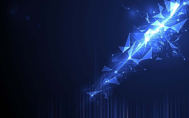 Abstract futuristic on blue background.