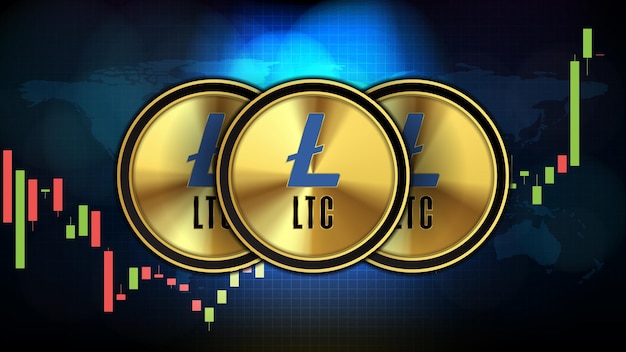 abstract futuristic technology background of litecoin (ltc) price graph chart coin digital cryptocurrency