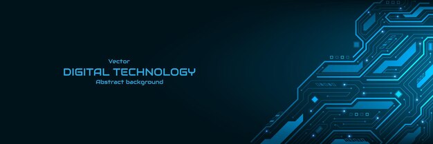 Abstract futuristic technology background with a circuit board with a glowing line and electronic elements Hightech circuit board connection system Vector illustration for banner and web template