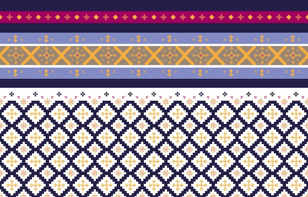 Abstract geometric and tribal patterns Usage design local fabric patterns geometric Vector