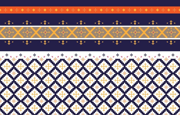Abstract geometric and tribal patterns Usage design local fabric patterns geometric Vector