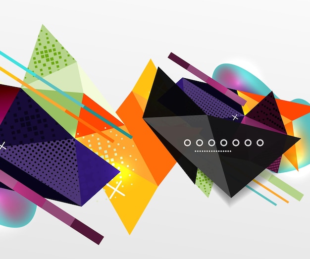 abstract geometric background polygonal triangle elements lines and material textures holographic elements vector modern abstract template
