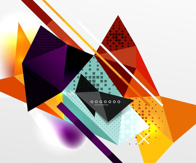 abstract geometric background polygonal triangle elements lines and material textures holographic elements vector modern abstract template