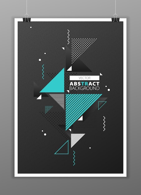 Abstract geometric composition forms modern background with decorative triangles and patterns backdrop vector illustration