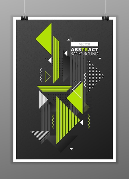 Abstract geometric composition forms modern background with decorative triangles and patterns backdrop vector illustration