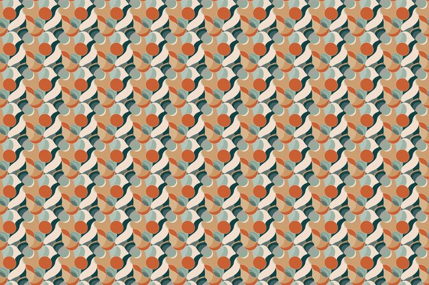 Abstract Geometric Composition in Retro Colors
