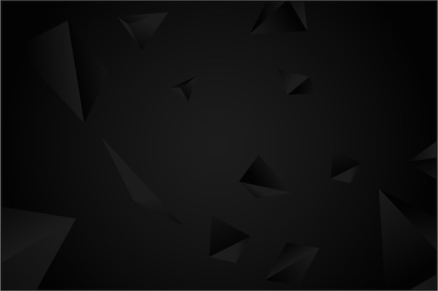 Abstract geometric figures black background seamless mosaic and low polygon triangle texture