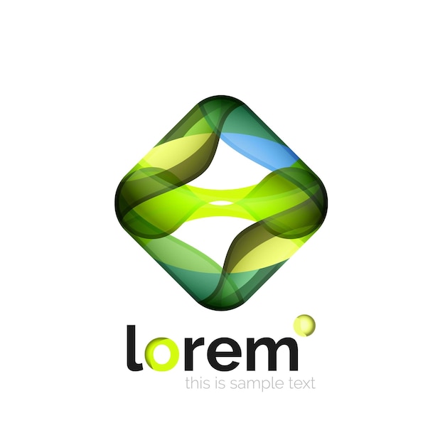 Abstract geometric logo created with overlapping smooth shapes