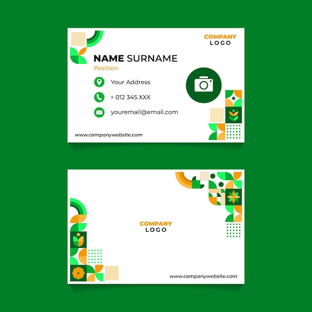 Abstract Geometric Name Card Design for Business or Company