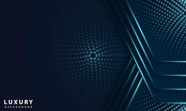 abstract geometric navy blue abstract background with metallic blue light